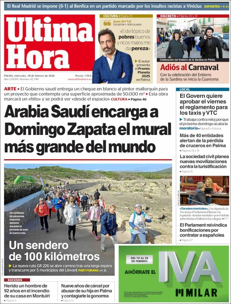Portada de Última Hora (Espa&ntilde;a)