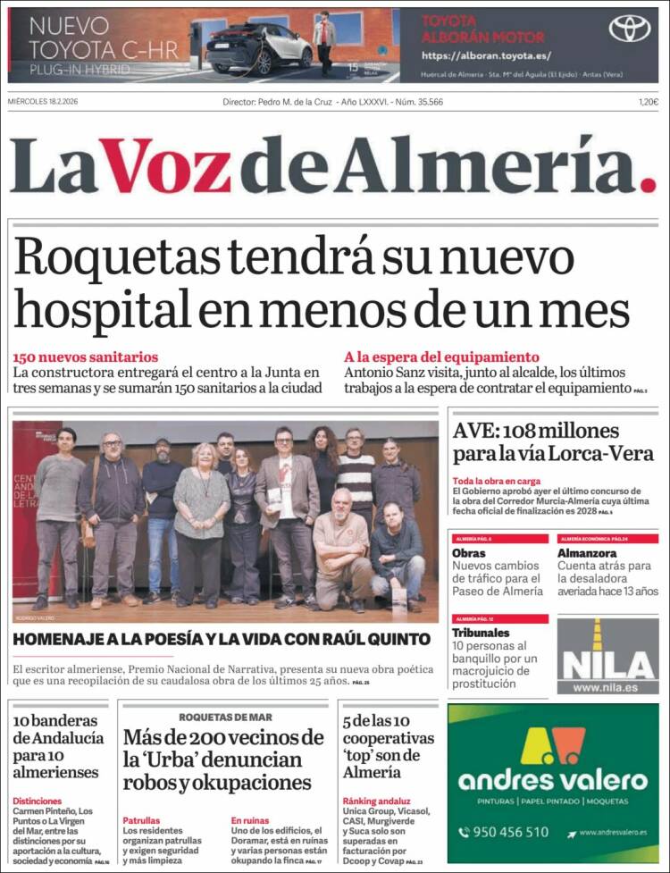 Portada de La Voz de Almería (Espa&ntilde;a)