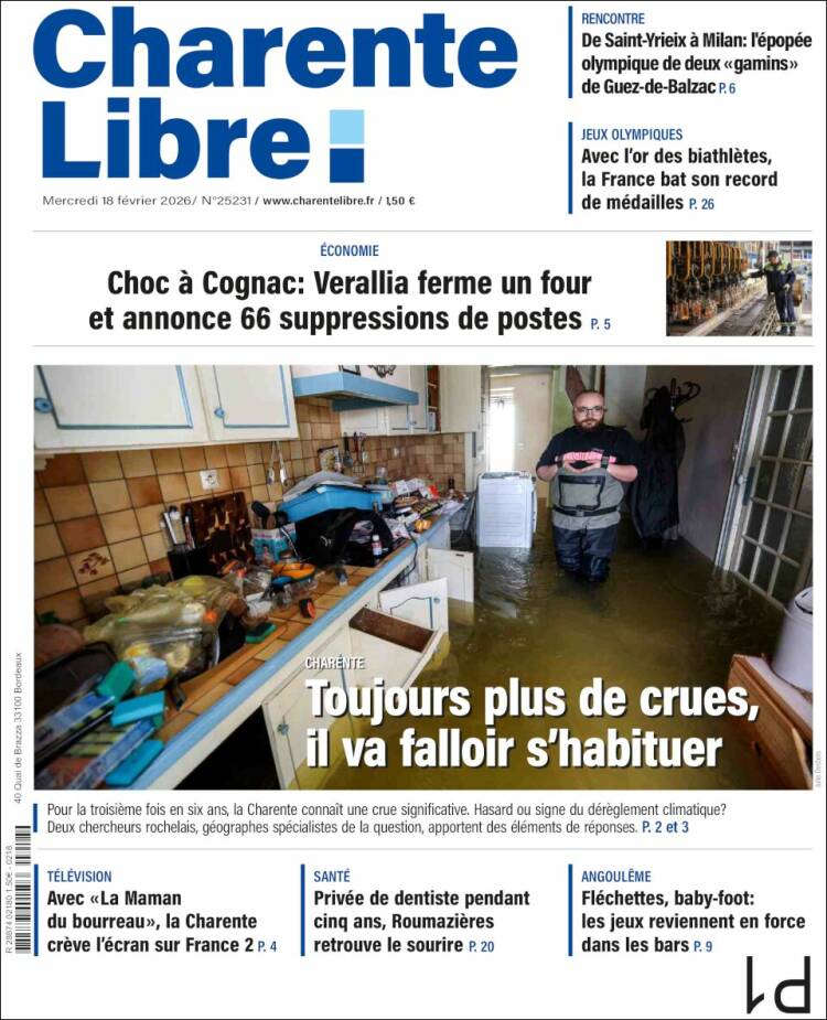 Portada de Charente Libre (Francia)