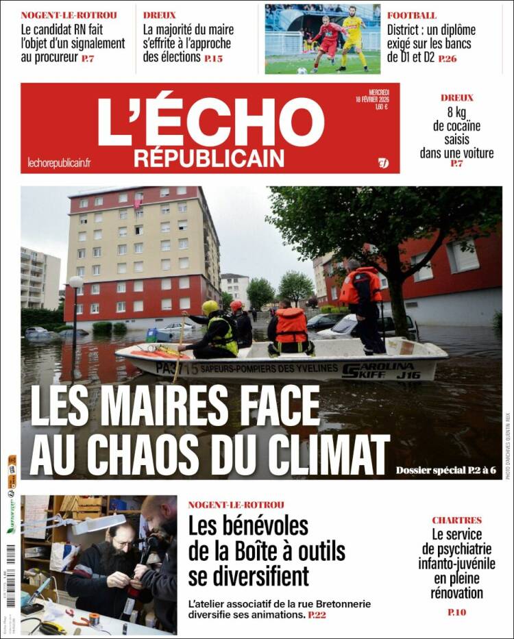 Portada de L'Echo Républicain (Francia)