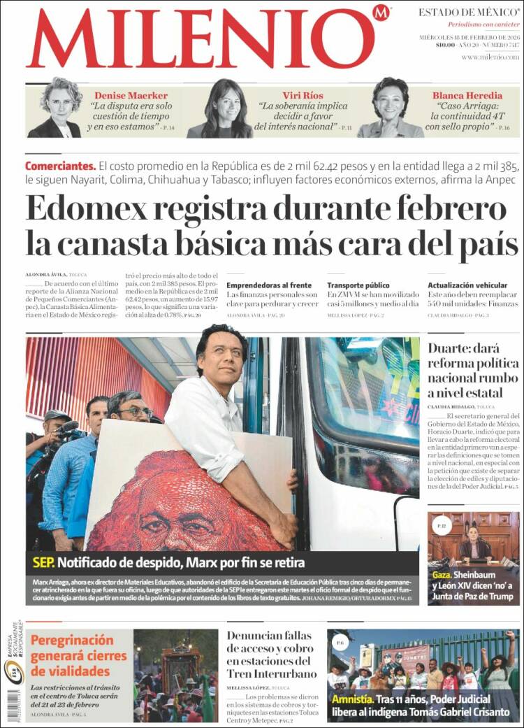 Portada de Milenio - Estado de México (M&eacute;xico)