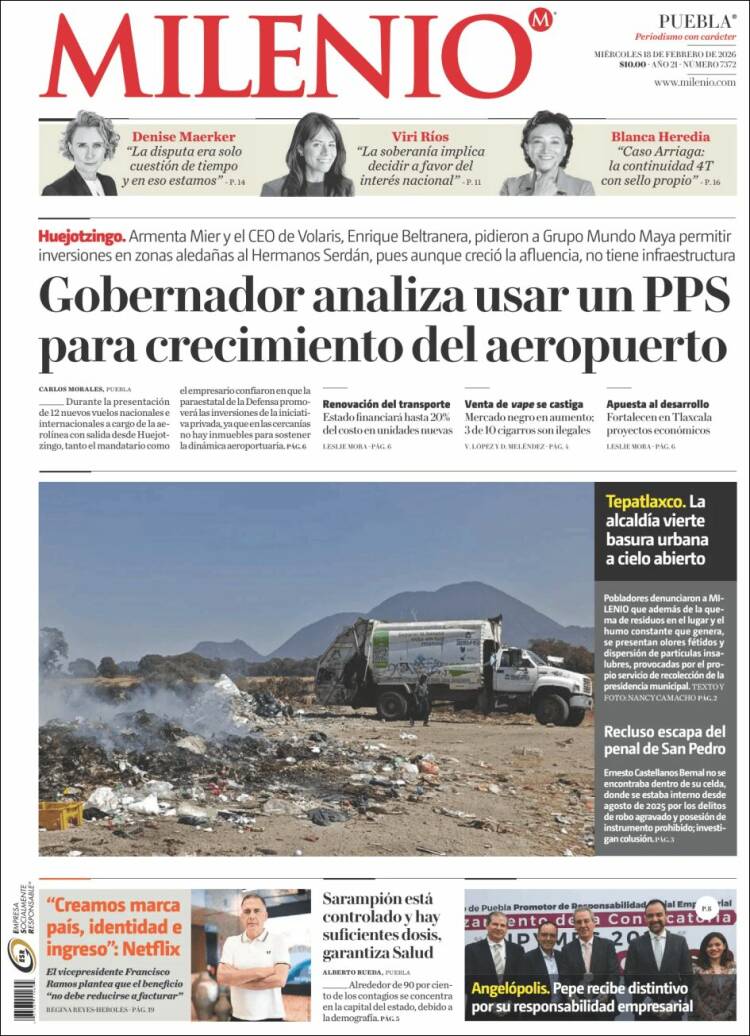 Portada de Milenio de Puebla (M&eacute;xico)