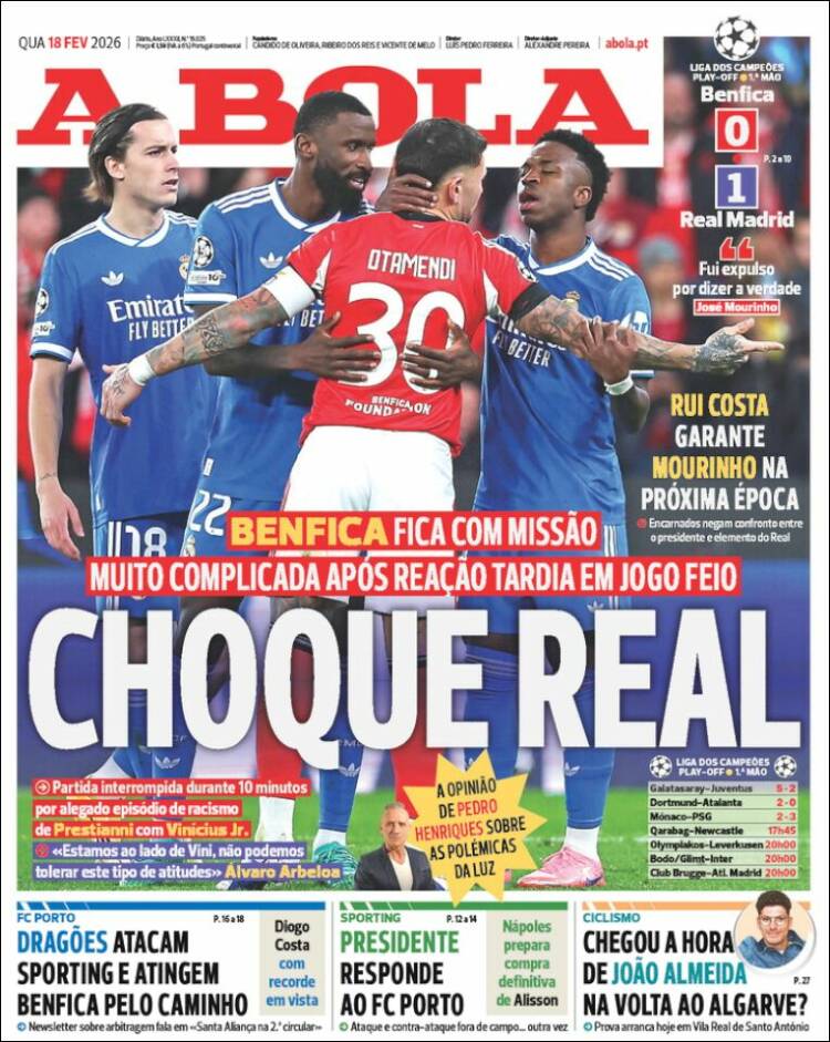 Portada de A Bola (Portugal)