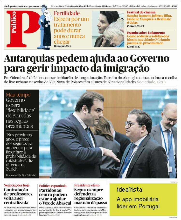 Portada de Público (Portugal)