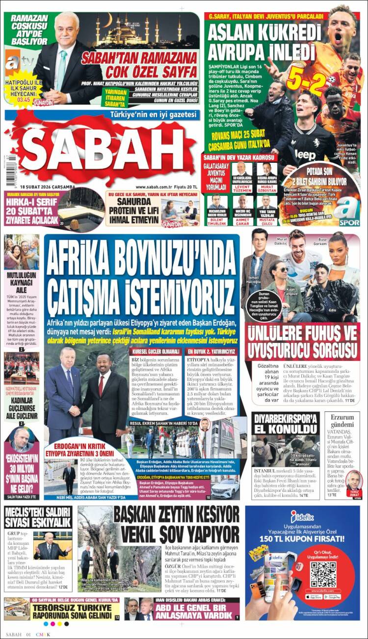 Portada de Sabah (Turqu&iacute;a)