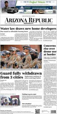 Portada de Arizona Republic News (USA)