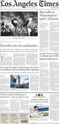 Portada de Los Angeles Times (USA)