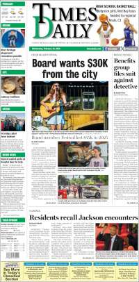 Portada de Times Daily (USA)