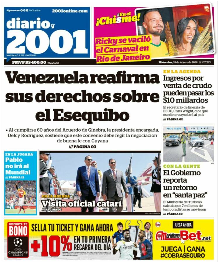 Portada de 2001 - Dosmiluno (Venezuela)