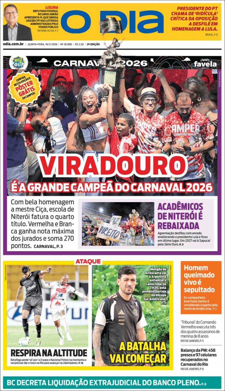 Portada de O Dia (Brasil)