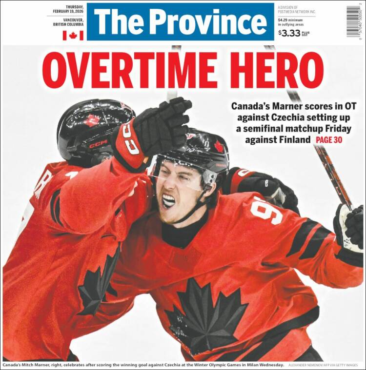 Portada de The Province (Canad&aacute;)