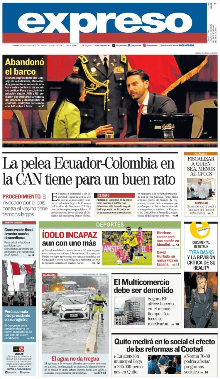 Portada de Expreso (Ecuador)