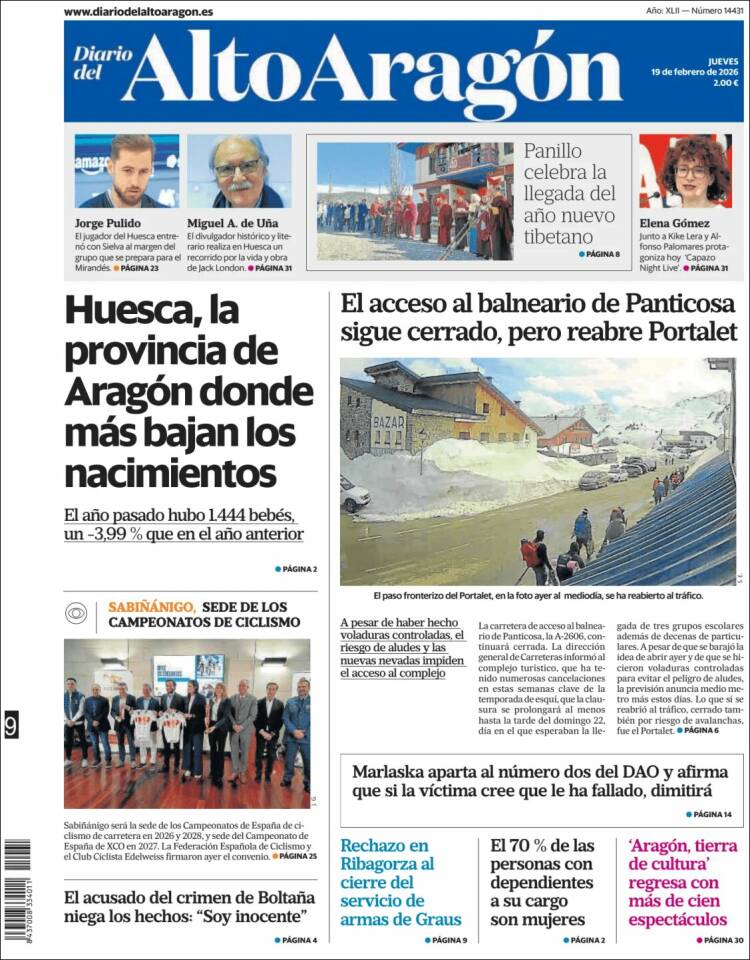 Portada de Diario del AltoAragón (Espa&ntilde;a)