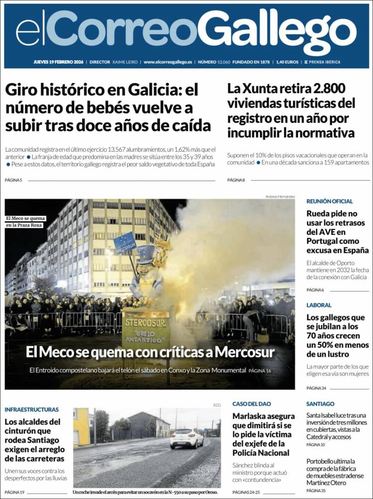 Portada de El Correo Gallego (Espa&ntilde;a)
