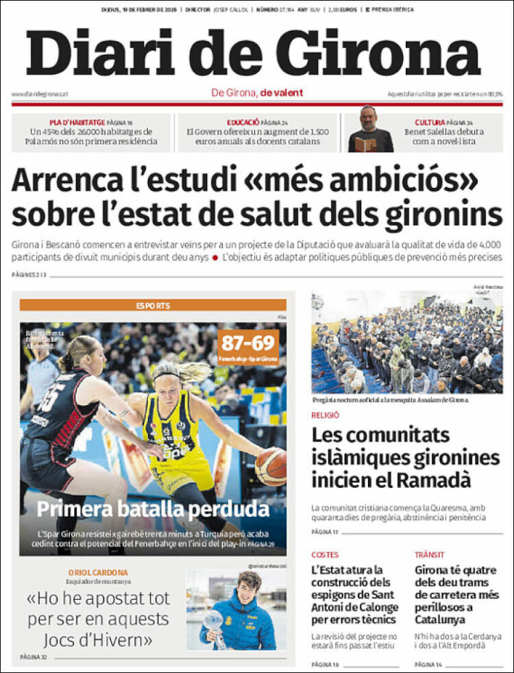 Portada de Diari de Girona (Espa&ntilde;a)