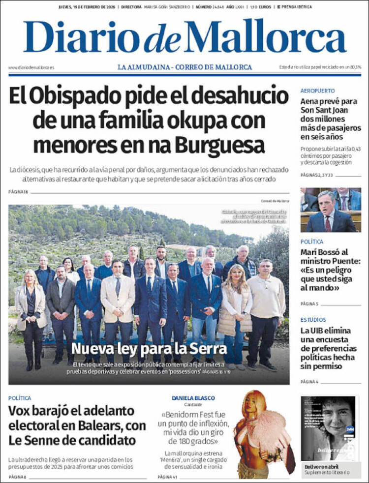 Portada de Diario de Mallorca (Espa&ntilde;a)
