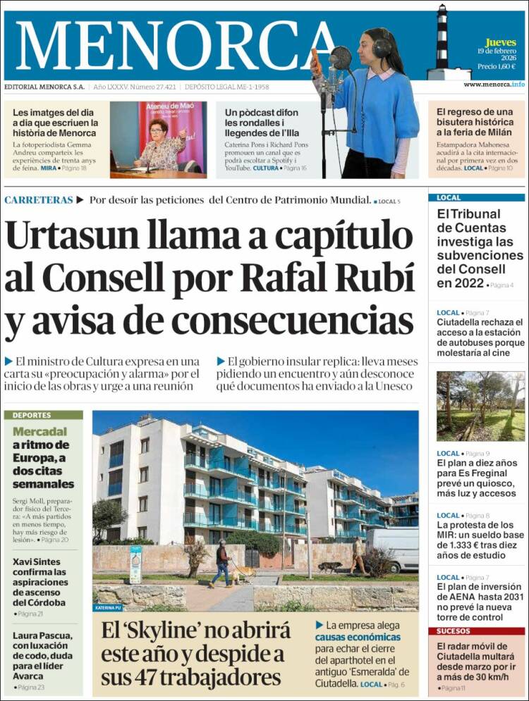 Portada de Menorca - Diario Insular (Espa&ntilde;a)