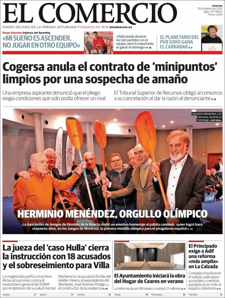 Portada de El Comercio - Gijón (Espa&ntilde;a)