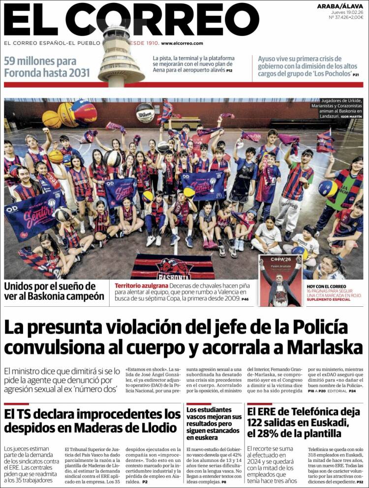 Portada de El Correo - Álava (Espa&ntilde;a)