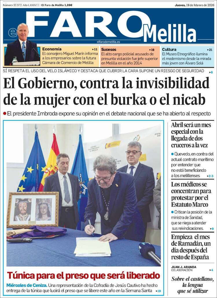 Portada de El Faro de Melilla (Espa&ntilde;a)