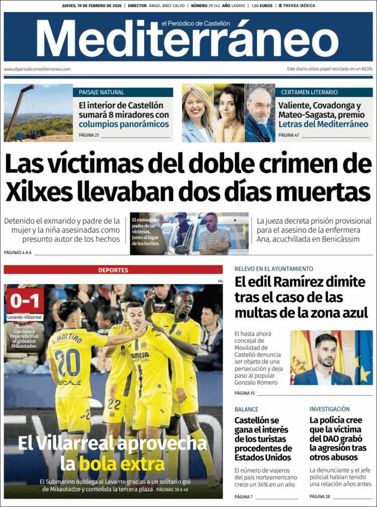 Portada de El Periódico Mediterraneo (Espa&ntilde;a)