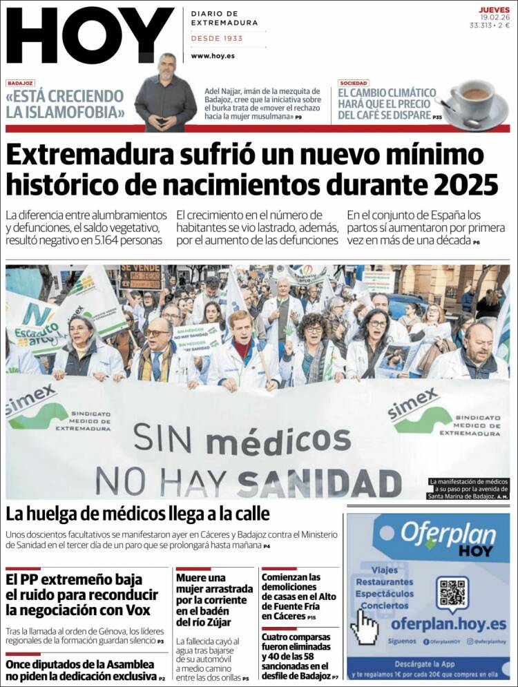 Portada de Hoy - Caceres (Espa&ntilde;a)