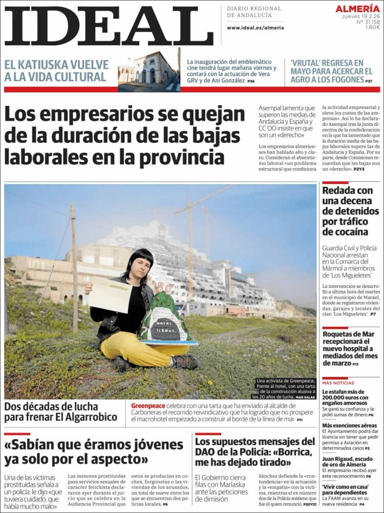 Portada de Ideal Almeria (Espa&ntilde;a)