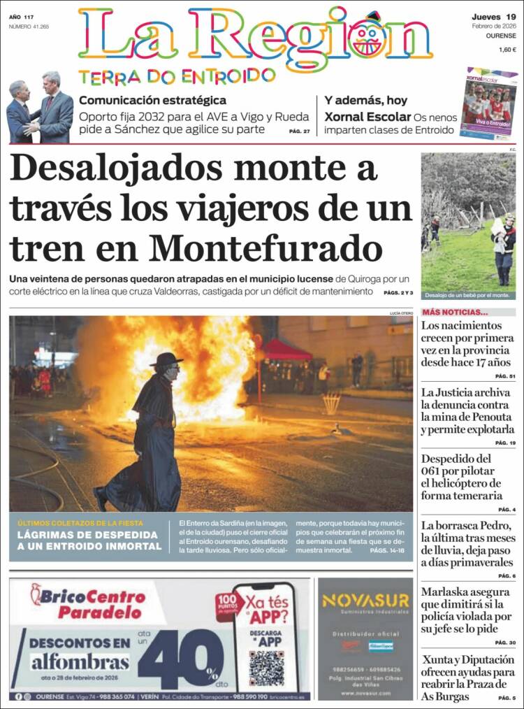 Portada de La Región de Ourense (Espa&ntilde;a)