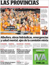 Portada de Las Provincias (Espa&ntilde;a)