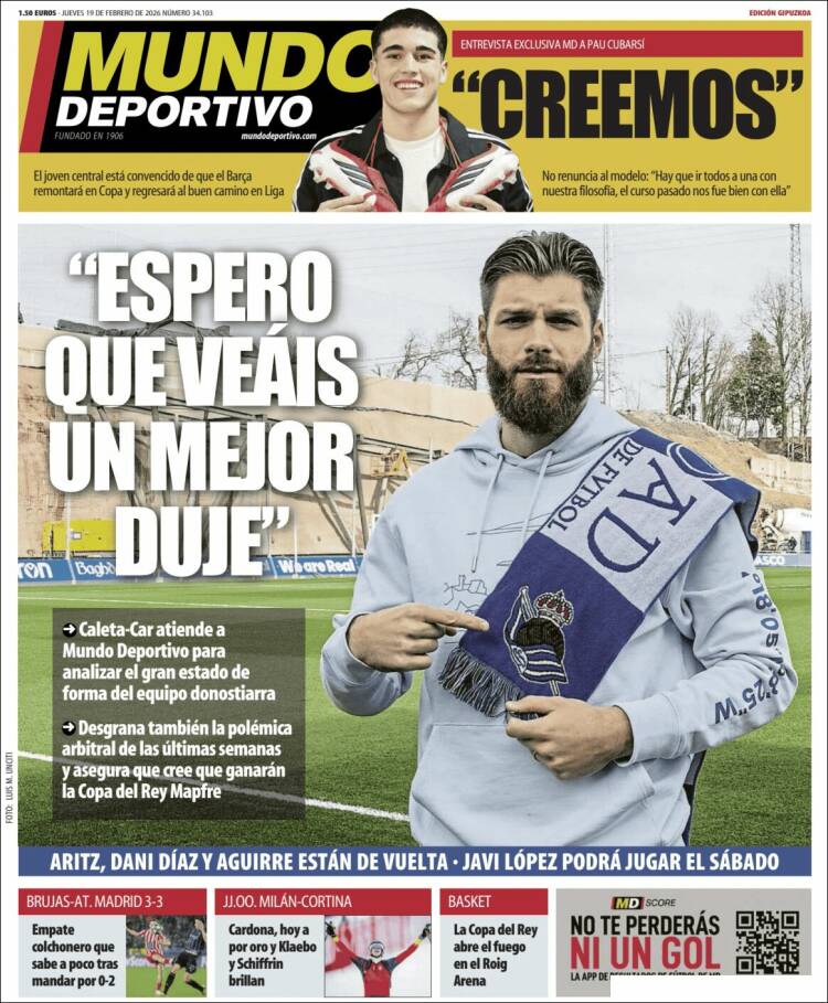 Portada de Mundo Deportivo Gipuzkoa (Espa&ntilde;a)