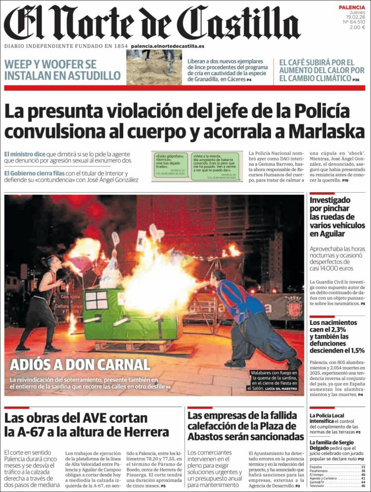 Portada de Norte de Castilla - Palencia (Espa&ntilde;a)