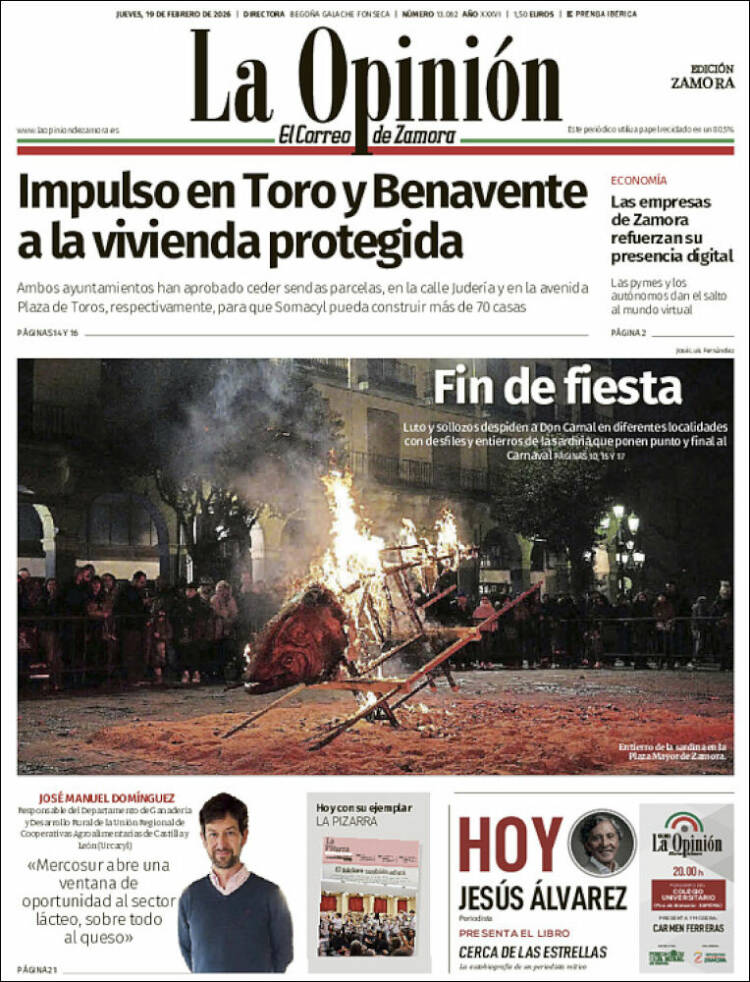 Portada de La Opinión - El Correo de Zamora (Espa&ntilde;a)