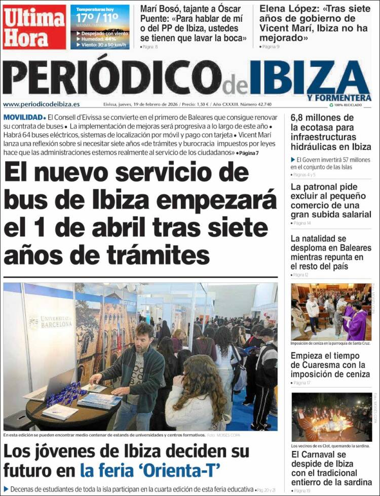 Portada de Periódico de Ibiza (Espa&ntilde;a)