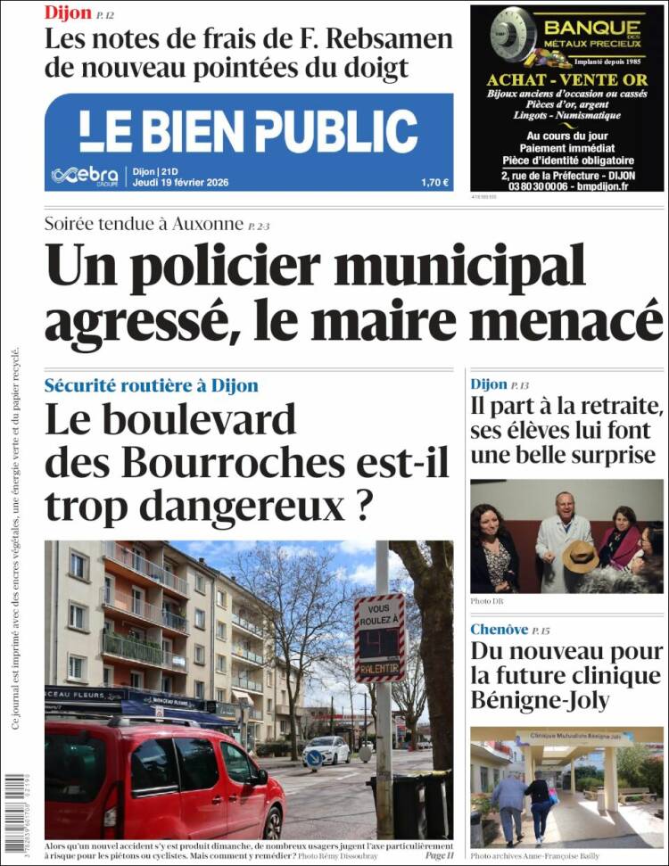Portada de Le Bien Public (Francia)