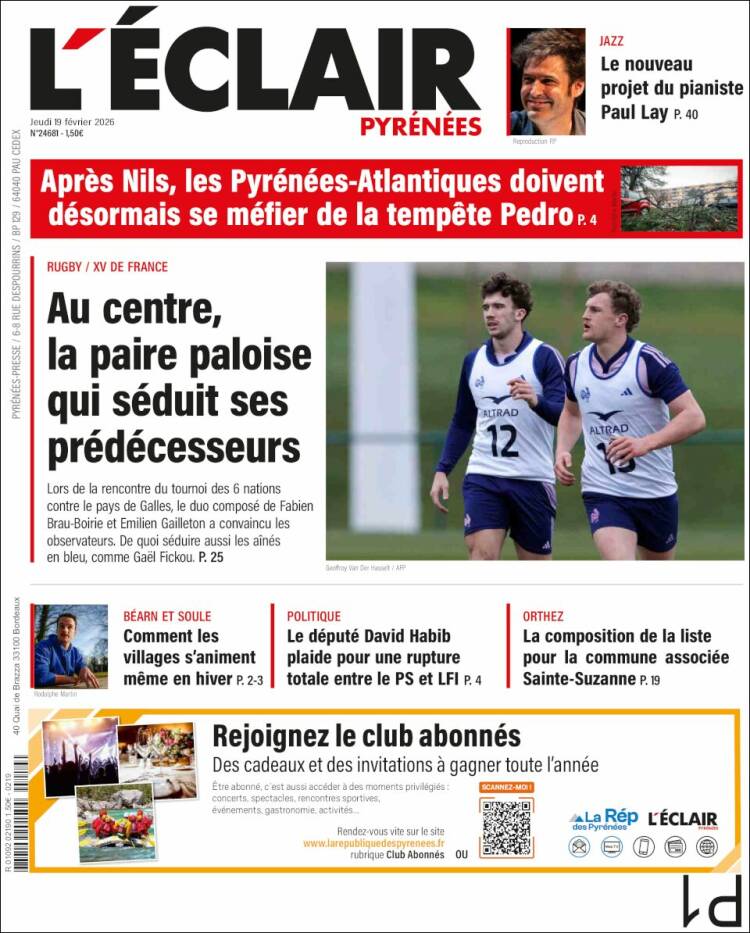 Portada de L'Eclair des Pyrénées (Francia)