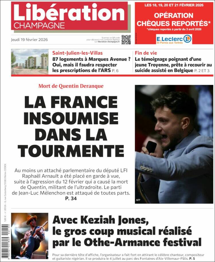 Portada de Libération Champagne (Francia)