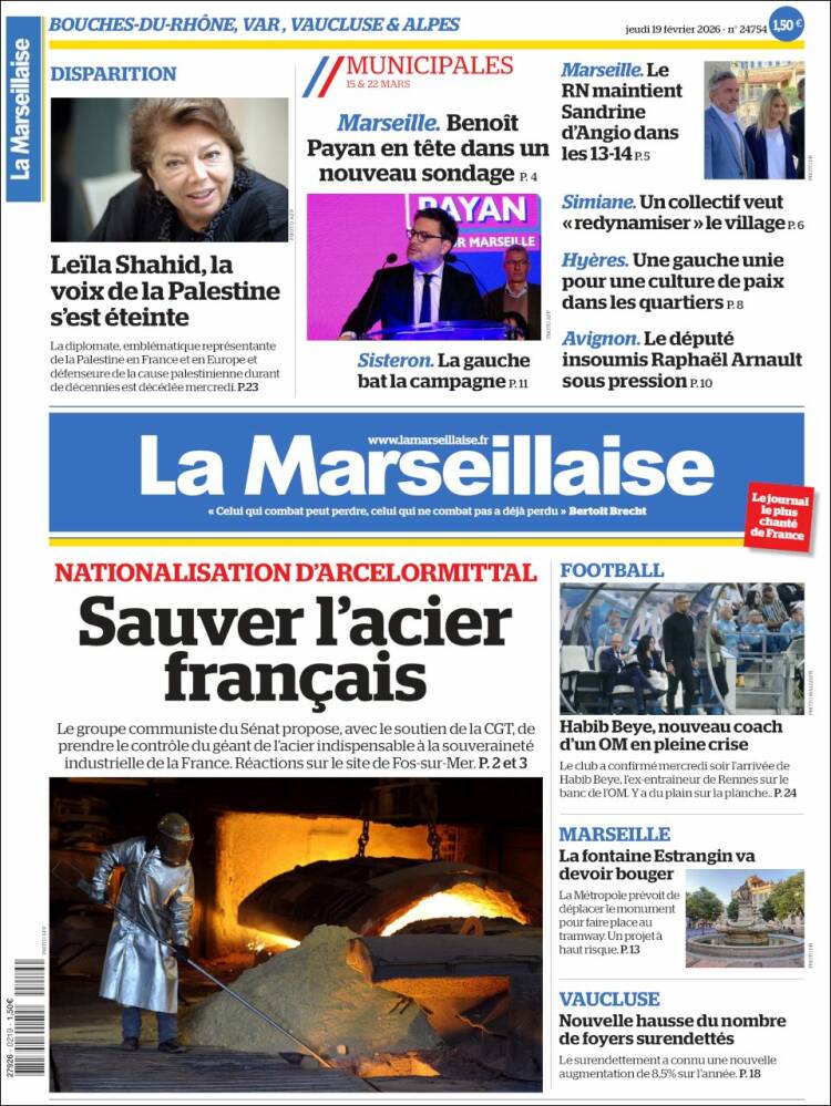 Portada de La Marseillaise (Francia)