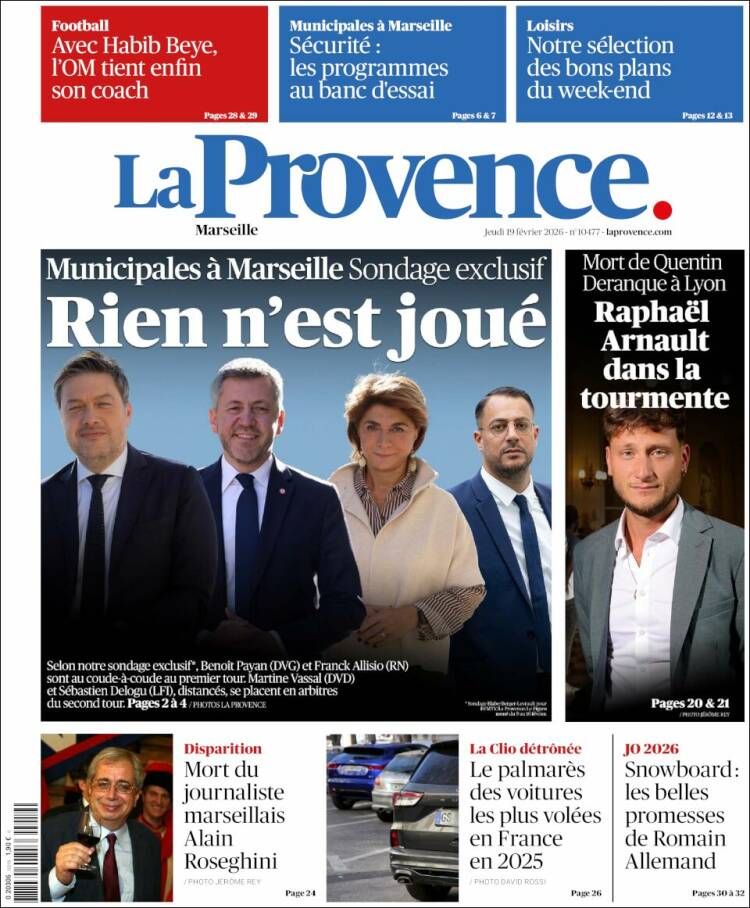 Portada de La Provence (Francia)