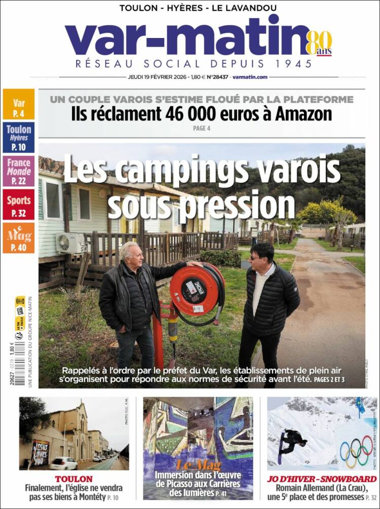 Portada de Var-Matin (Francia)