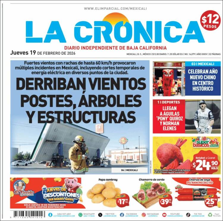 Portada de La Crónica de Baja California (M&eacute;xico)