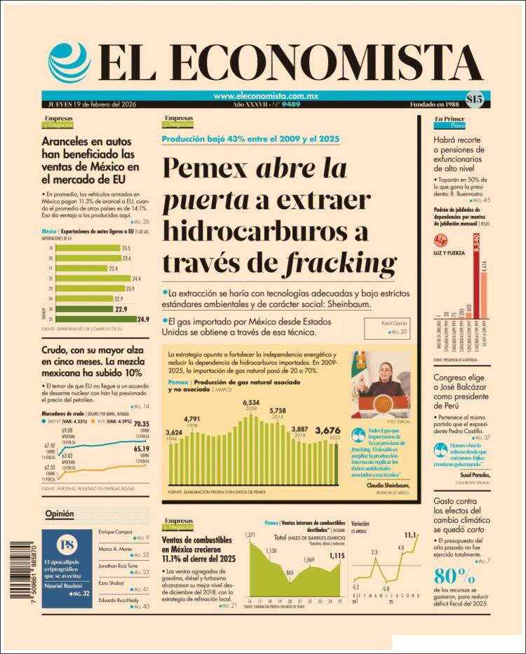 Portada de El Economista (M&eacute;xico)