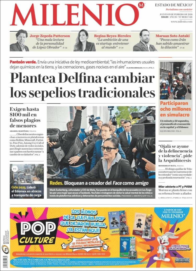 Portada de Milenio - Estado de México (M&eacute;xico)