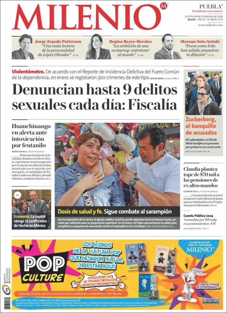 Portada de Milenio de Puebla (M&eacute;xico)