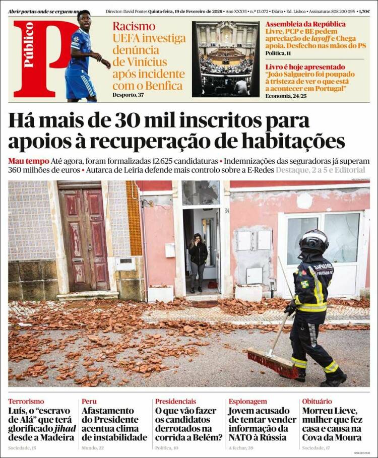 Portada de Público (Portugal)