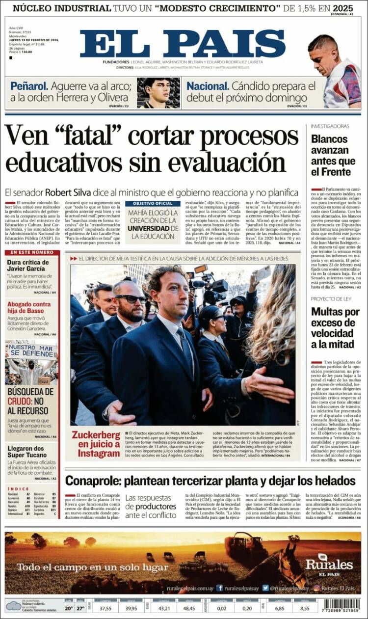 Portada de El País (Uruguay)