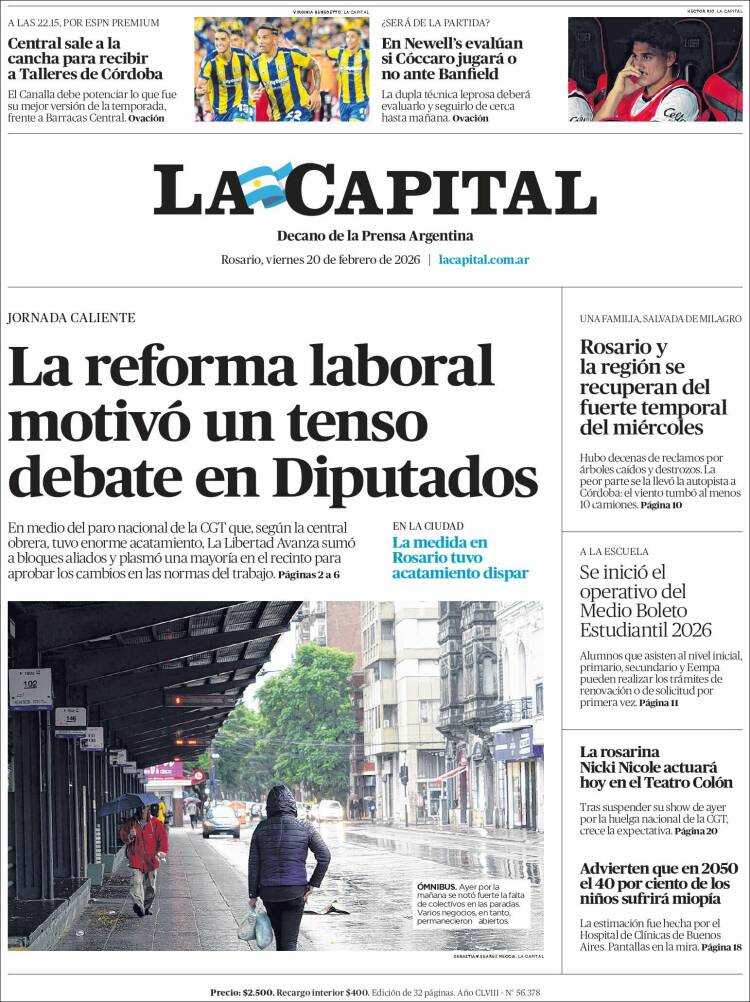 Portada de La Capital - Rosario (Argentina)