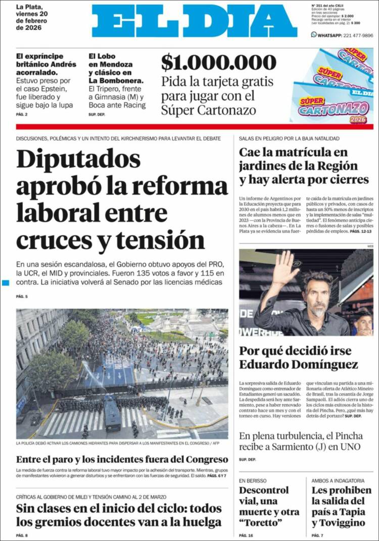 Portada de El Día de la Plata (Argentina)