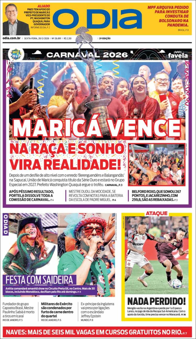 Portada de O Dia (Brasil)