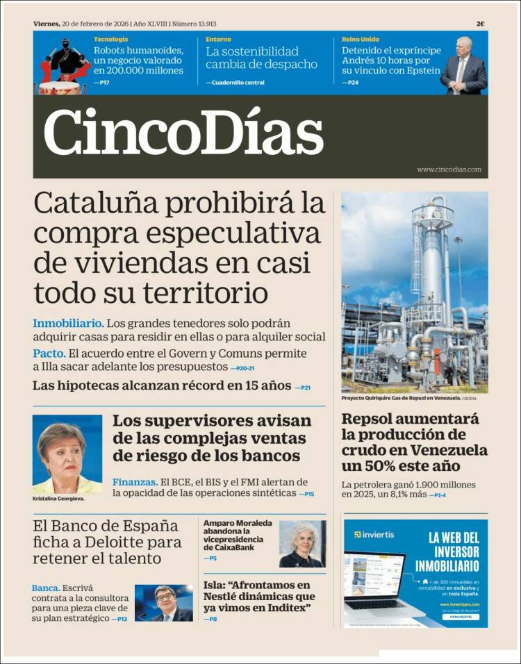 Portada de Cinco Días (Espa&ntilde;a)