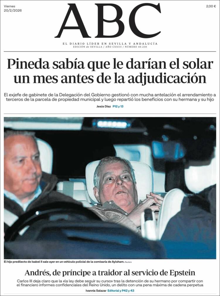 Portada de ABC - Sevilla (Espa&ntilde;a)